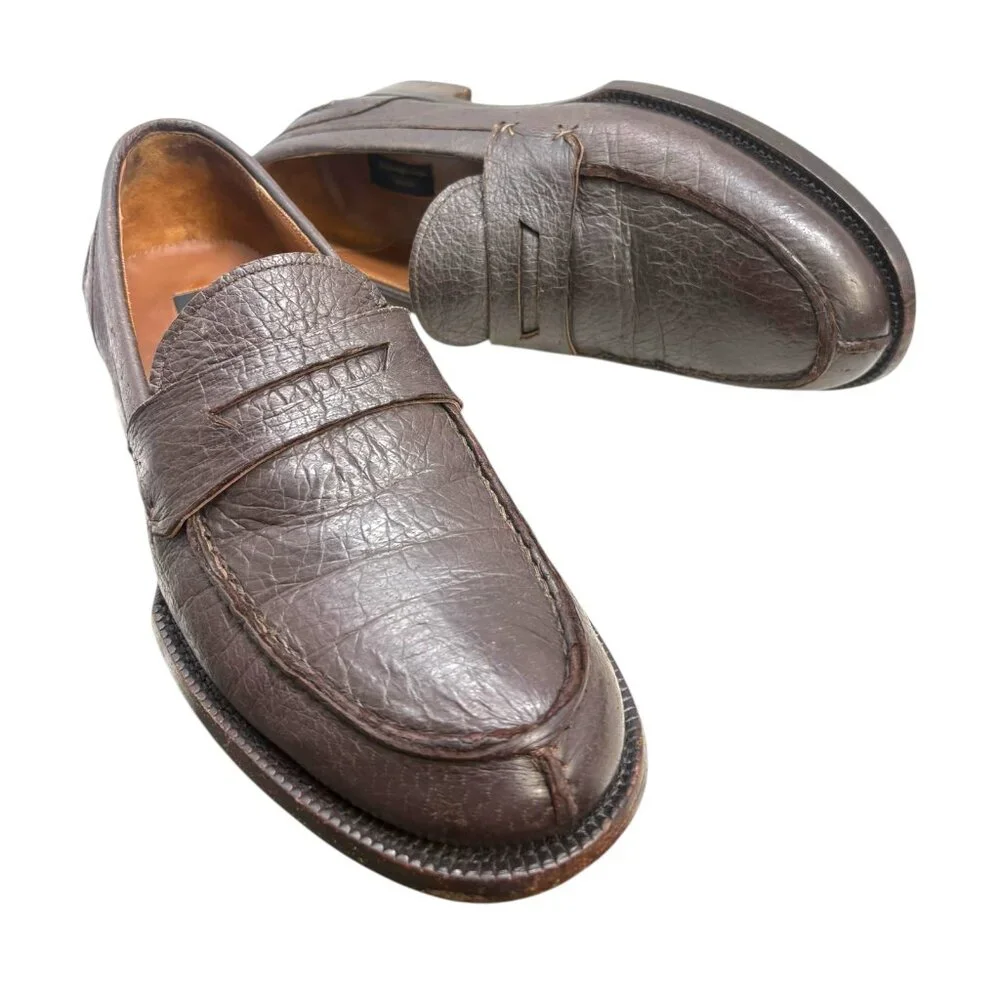 Ermenegildo Zegna COUTURE Lambskin Goodyear Constructed‎ Split Toe Loafer